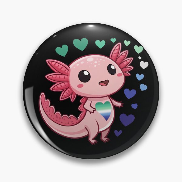 Item preview, Kawaii Axolotl with Gay MLM Hearts - MLM  Pride Art designed and sold by Travelslightly.