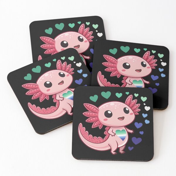 Item preview, Kawaii Axolotl with Gay MLM Hearts - MLM  Pride Art designed and sold by Travelslightly.