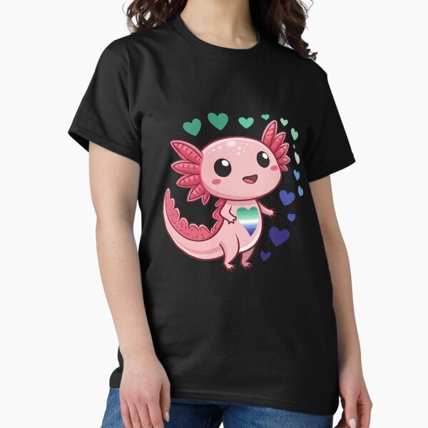 Artikel-Vorschau von Kawaii Axolotl mit schwulen MLM-Herzen - MLM Pride Art, designt und verkauft von Travelslightly.