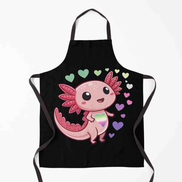 Item preview, Kawaii Axolotl with Genderfae Hearts - Genderdoe Pride Art designed and sold by Travelslightly.
