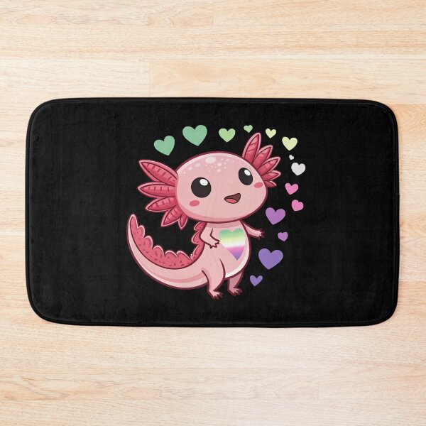 Item preview, Kawaii Axolotl with Genderfae Hearts - Genderdoe  Pride Art designed and sold by Travelslightly.