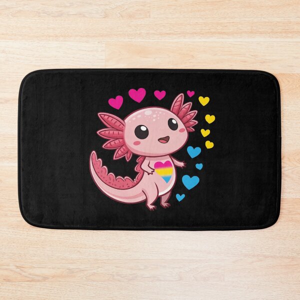 Item preview, Kawaii Axolotl with Pansexual Hearts - Pan Pride Art designed and sold by Travelslightly.