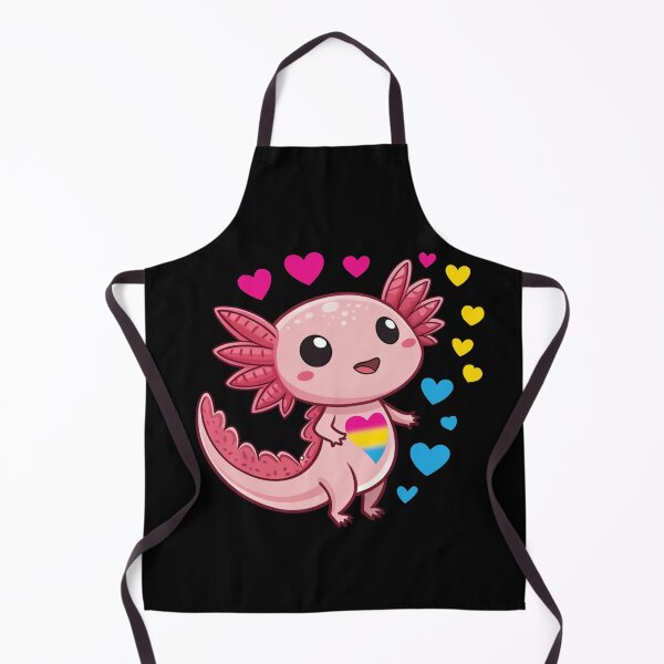 Item preview, Kawaii Axolotl with Pansexual Hearts - Pan Pride Art designed and sold by Travelslightly.