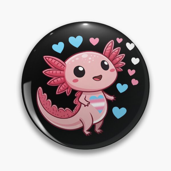 Item preview, Kawaii Axolotl with Transgender Hearts - Trans Pride Art designed and sold by Travelslightly.