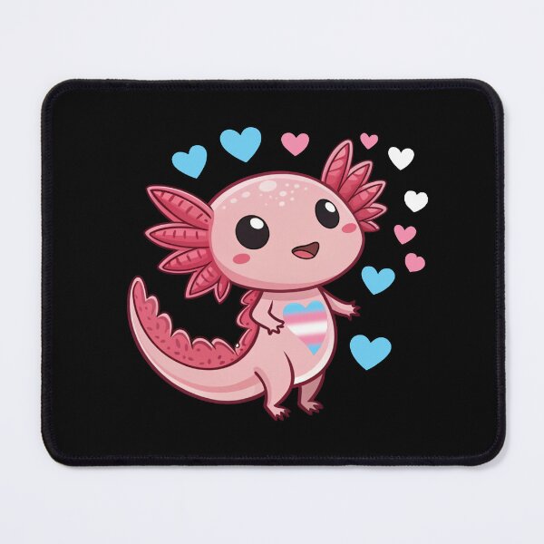 Item preview, Kawaii Axolotl with Transgender Hearts - Trans Pride Art designed and sold by Travelslightly.