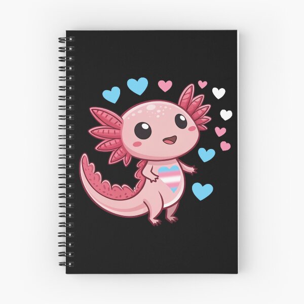 Item preview, Kawaii Axolotl with Transgender Hearts - Trans Pride Art designed and sold by Travelslightly.