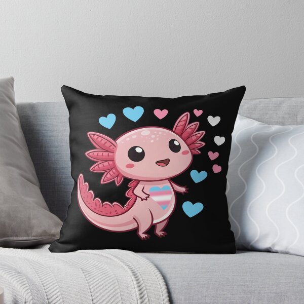 Item preview, Kawaii Axolotl with Transgender Hearts - Trans Pride Art designed and sold by Travelslightly.