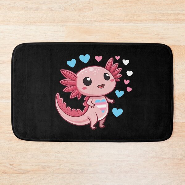 Item preview, Kawaii Axolotl with Transgender Hearts - Trans Pride Art designed and sold by Travelslightly.