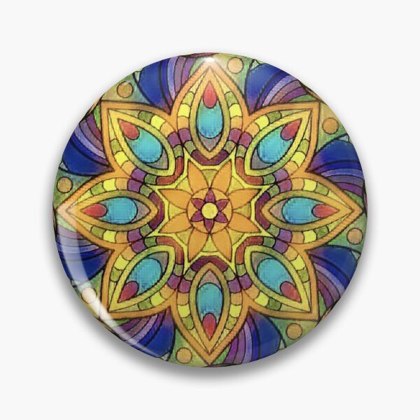 Item preview, MANDALA blue yellow red turquoise designed and sold by dekoAnnART.