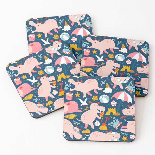 Item preview, Hippo Summer Beach navy designed and sold by HeleenvThillart.