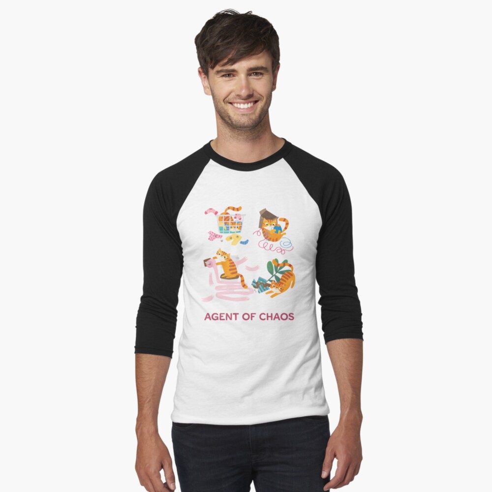 Item preview, Baseball ¾ Sleeve T-Shirt designed and sold by PlanetCatArt.