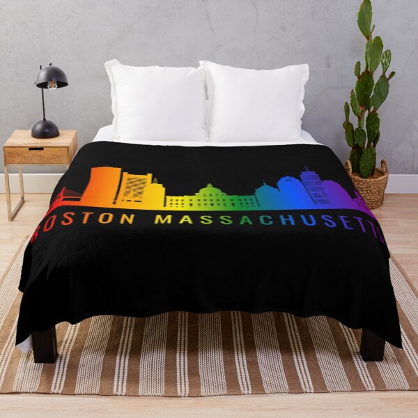 Item preview, Boston Massachusetts Skyline Graphic, Classic pride flag graphic, City Skyline Graphic, Cityscape, Rainbow Silhouette, City art, Landmarks, Architecture, city, cities, designed and sold by PrideBeProud.