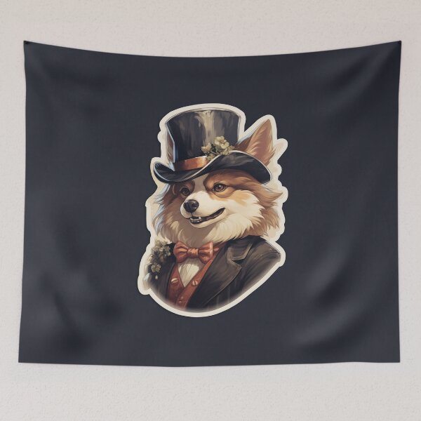 Item preview, Aristocratic Dog in a Suit – Victorian Canine Portrait designed and sold by Hakubiya.