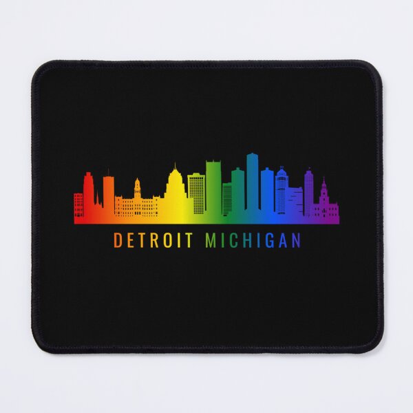 Item preview, Detroit Michigan Skyline Graphic, Classic pride flag graphic, City Skyline Graphic, Cityscape, Rainbow Silhouette, City art, Landmarks, Architecture, city, cities, designed and sold by PrideBeProud.