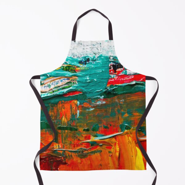 Item preview, Teal, red and orange abstract art painting design designed and sold by Basma Store.