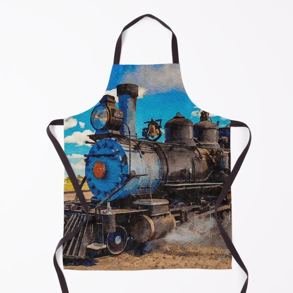 Item preview, Vintage steam train depicted in a vibrant watercolor landscape painting designed and sold by GestaltImagery.
