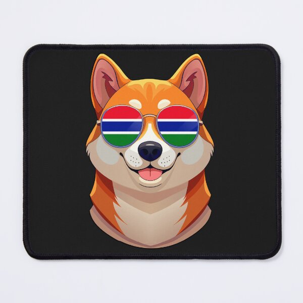Item preview, Vintage Patriotic Shiba Inu Gambian Flag designed and sold by DreamBrushy.