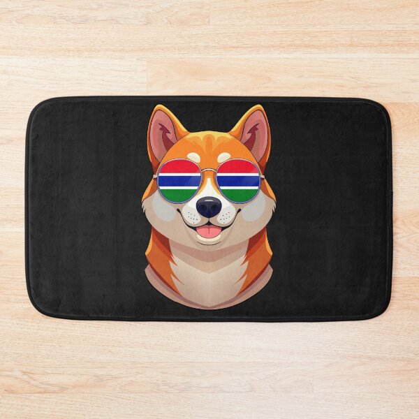 Item preview, Vintage Patriotic Shiba Inu Gambian Flag designed and sold by DreamBrushy.