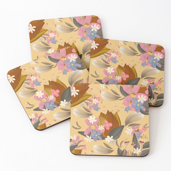 Item preview, Warm Golden Floral Pattern – Elegant Botanical Design for Fabric & Home Decor designed and sold by Almanzart.