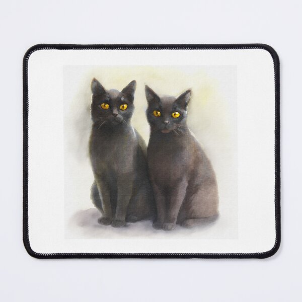 Item preview, Chocolate Burmese Cats | Elegant Watercolor Cat Art Print designed and sold by Michael van der Hoorn.