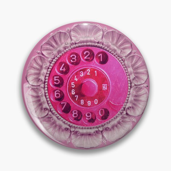 Item preview, Teléfono de disco vintage rosa con dial Oddcore designed and sold by suekieper.