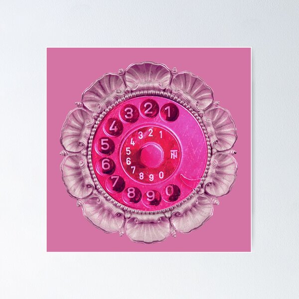 Item preview, Oddcore phone dial, pink vintage rotary telephone designed and sold by suekieper.