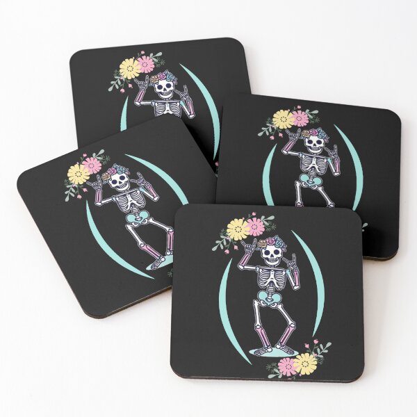 Item preview, Skeleton with Floral headband rocking on designed and sold by Fr0mtheMachine.