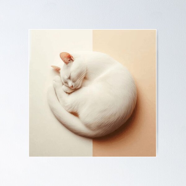 Item preview, White Cat Sleeping Peacefully designed and sold by IZiets.