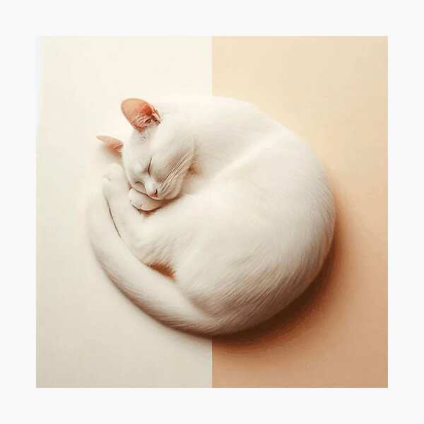 Item preview, White Cat Sleeping Peacefully designed and sold by IZiets.