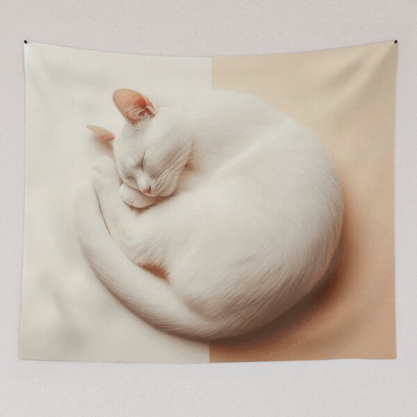 Item preview, White Cat Sleeping Peacefully designed and sold by IZiets.