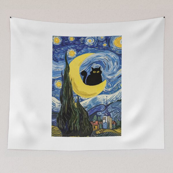 Item preview, Starry Night Cat designed and sold by Angry Swan Designs.