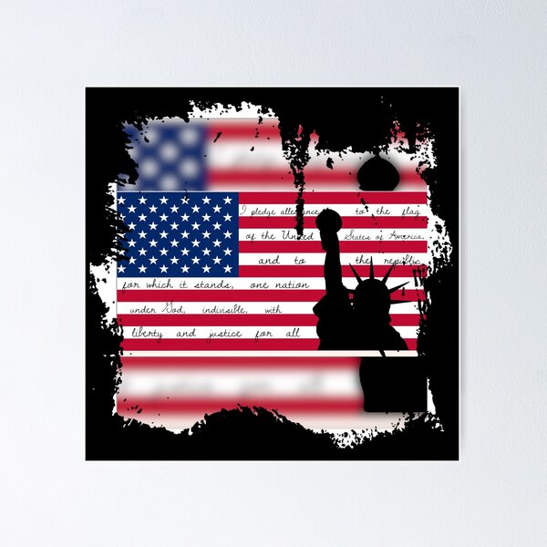 Item preview, American Flag - Liberty - Pledge of Allegiance designed and sold by America First Press.
