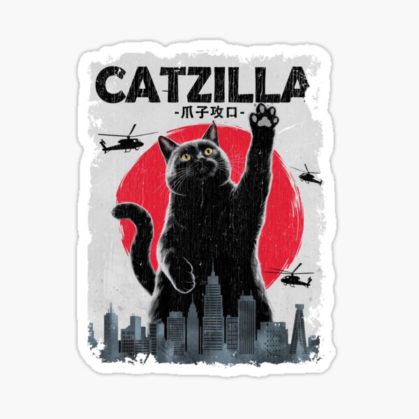 Item preview, CATZILLA Paw Power Vintage Monster Cat Japanese Design Graphic designed and sold by Damcoc.