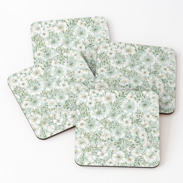 Item preview, White flowers pattern designed and sold by CoolPixels.