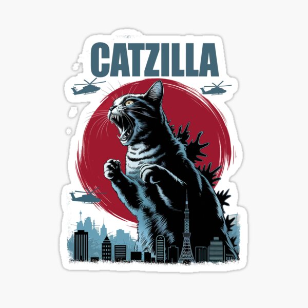 Item preview, CATZILLA: Roaring Rampage - Vintage Monster Cat Design designed and sold by Damcoc.