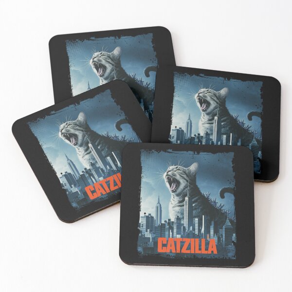Item preview, Catzilla Roaring Over City Skyline Cat Monster Kitten Kitty designed and sold by Damcoc.