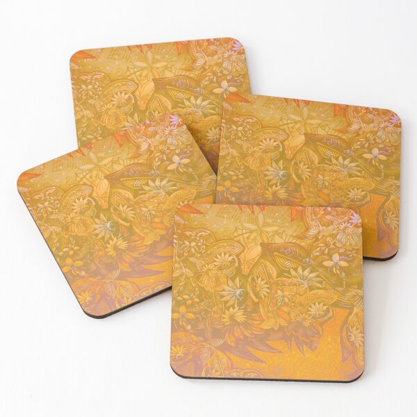 Item preview, Golden Yellow Flying Fish Abstact Art 3612 designed and sold by sunnthreads.