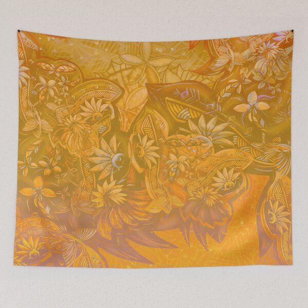 Item preview, Golden Yellow Flying Fish Abstact Art 3612 designed and sold by sunnthreads.