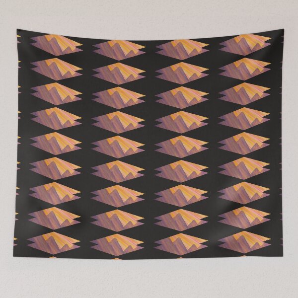 Item preview, Golden Sky Watercolor Mountains Geometric  designed and sold by Uplifting Vib'n Design and Decor .