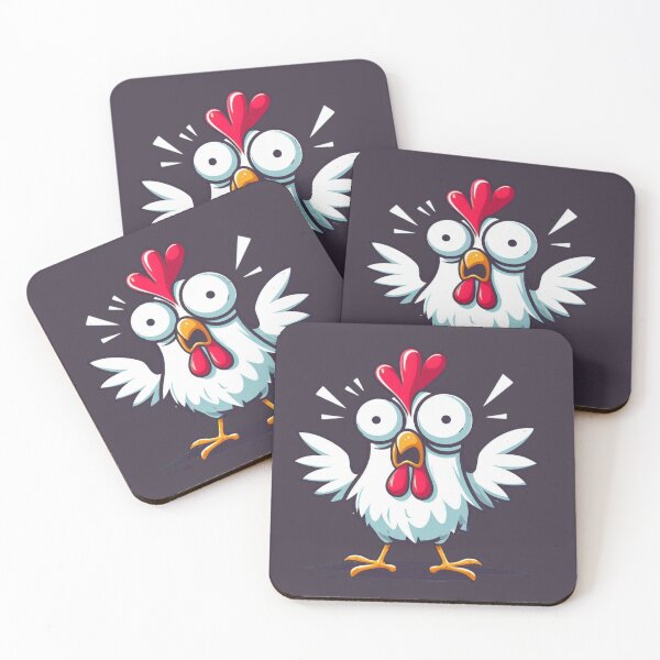 Item preview, Funny Shocked Chicken Cartoon – Hilarious Farm Animal Design designed and sold by gkhanco.