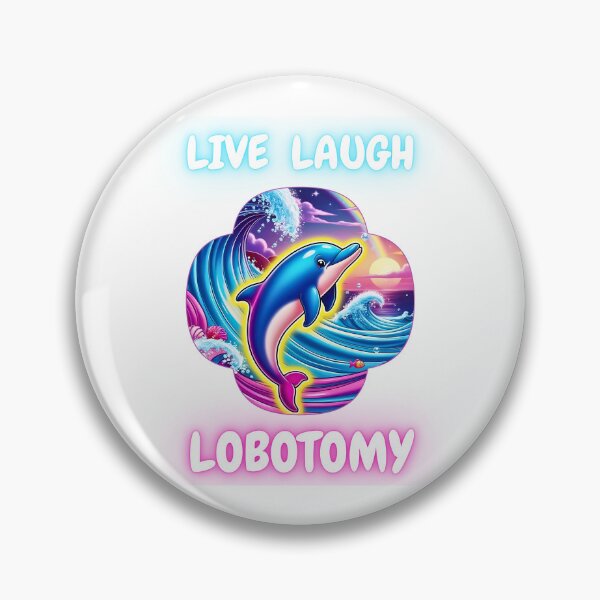 Item preview, Live Laugh Lobotomy – Vaporwave Aesthetic Dolphin Meme Design designed and sold by Dopamine Daydream.