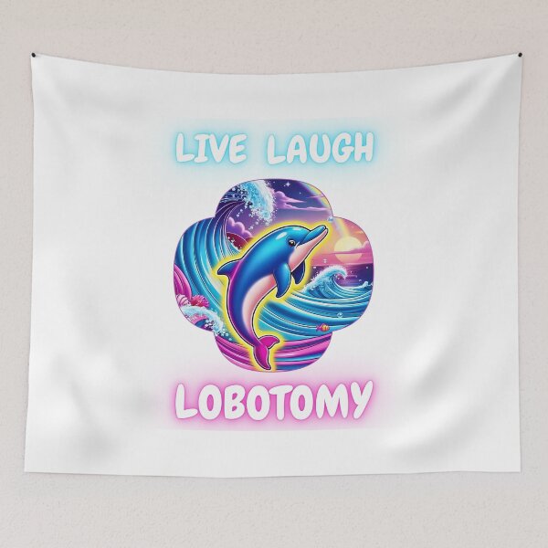 Item preview, Live Laugh Lobotomy – Vaporwave Aesthetic Dolphin Meme Design designed and sold by Dopamine Daydream.