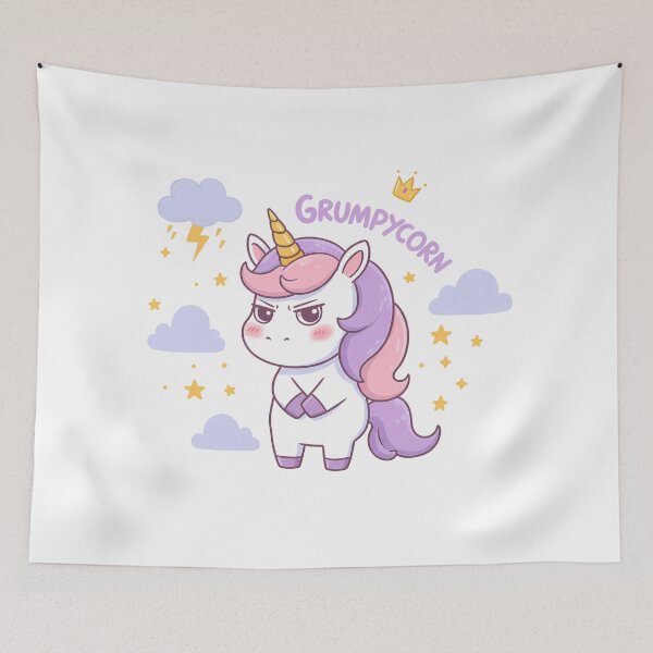 Item preview, Funny Unicorn Grumpycorn – Cute and Sarcastic Rainbow Unicorn designed and sold by Dot1001.