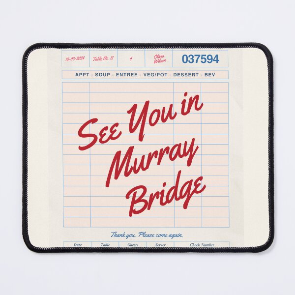 Item preview, See You in Murray Bridge - Vintage Diner Guest Check Travel Print designed and sold by RM-Journey.