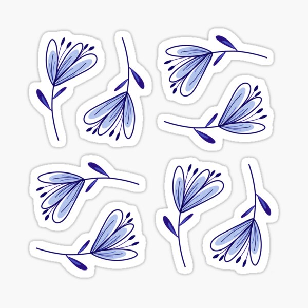 Artikel-Vorschau von Handgezeichnete blaue Blumen, designt und verkauft von SylvanaRoseArt.