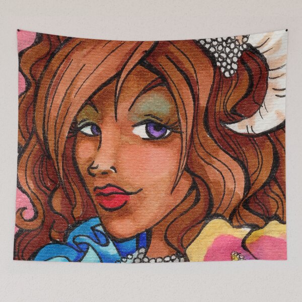 Item preview, Portrait of a Tiefling Wizard designed and sold by OffensiveBard.