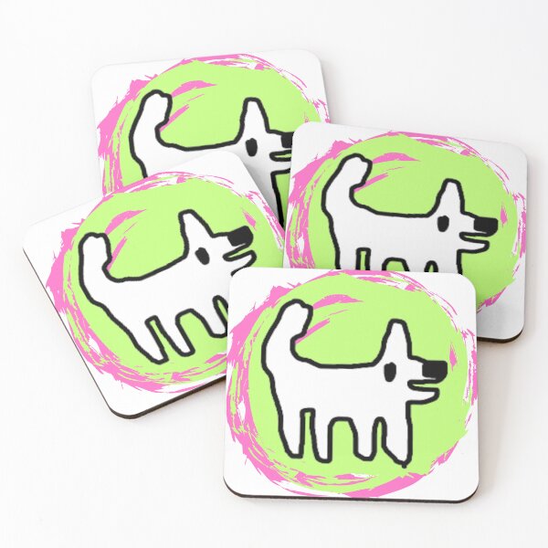 Item preview, Happy dog / Crappy dog - swirly sticker fun designed and sold by TheRubberOnion.