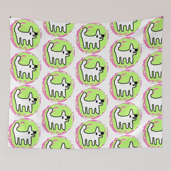 Item preview, Happy dog / Crappy dog - swirly sticker fun designed and sold by TheRubberOnion.