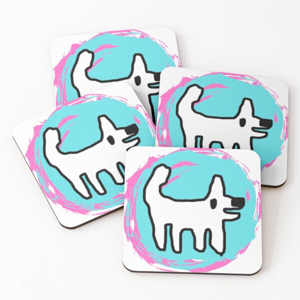 Item preview, Happy dog / Crappy dog - swirly sticker fun designed and sold by TheRubberOnion.