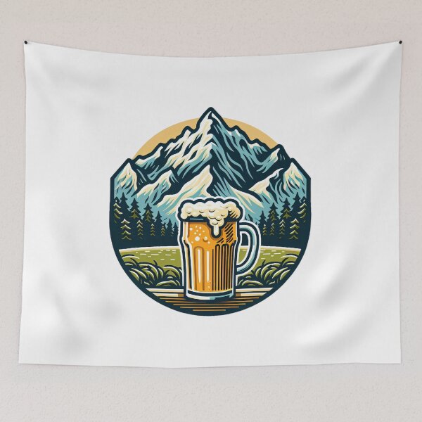 Item preview, mountain peaks beer Alps designed and sold by Slowerblue.